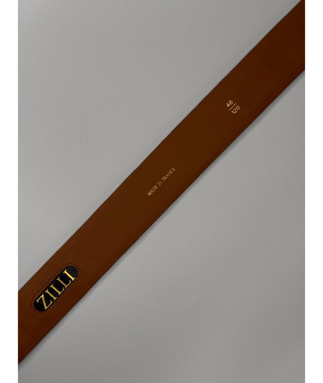 ZILLI Черный ремень из экзотической кожи, фото 3