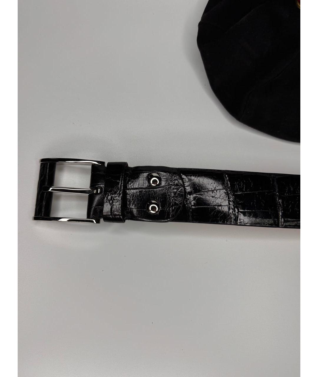 ZILLI Черный ремень из экзотической кожи, фото 2
