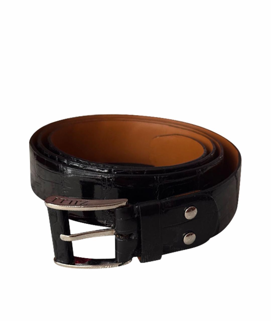 ZILLI Черный ремень из экзотической кожи, фото 1