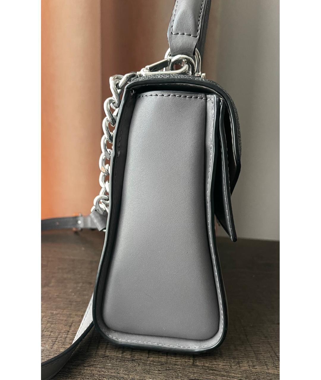 MICHAEL KORS Серая кожаная сумка с короткими ручками, фото 8