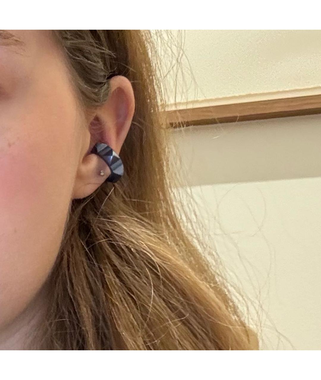 HERMES Голубые металлические серьги, фото 7