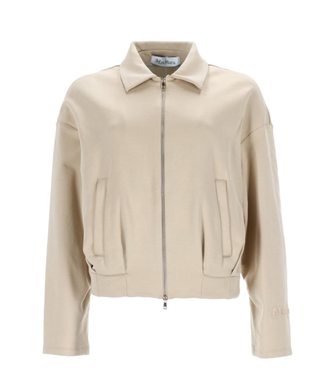 MAX MARA Бежевая шелковая куртка, фото 1