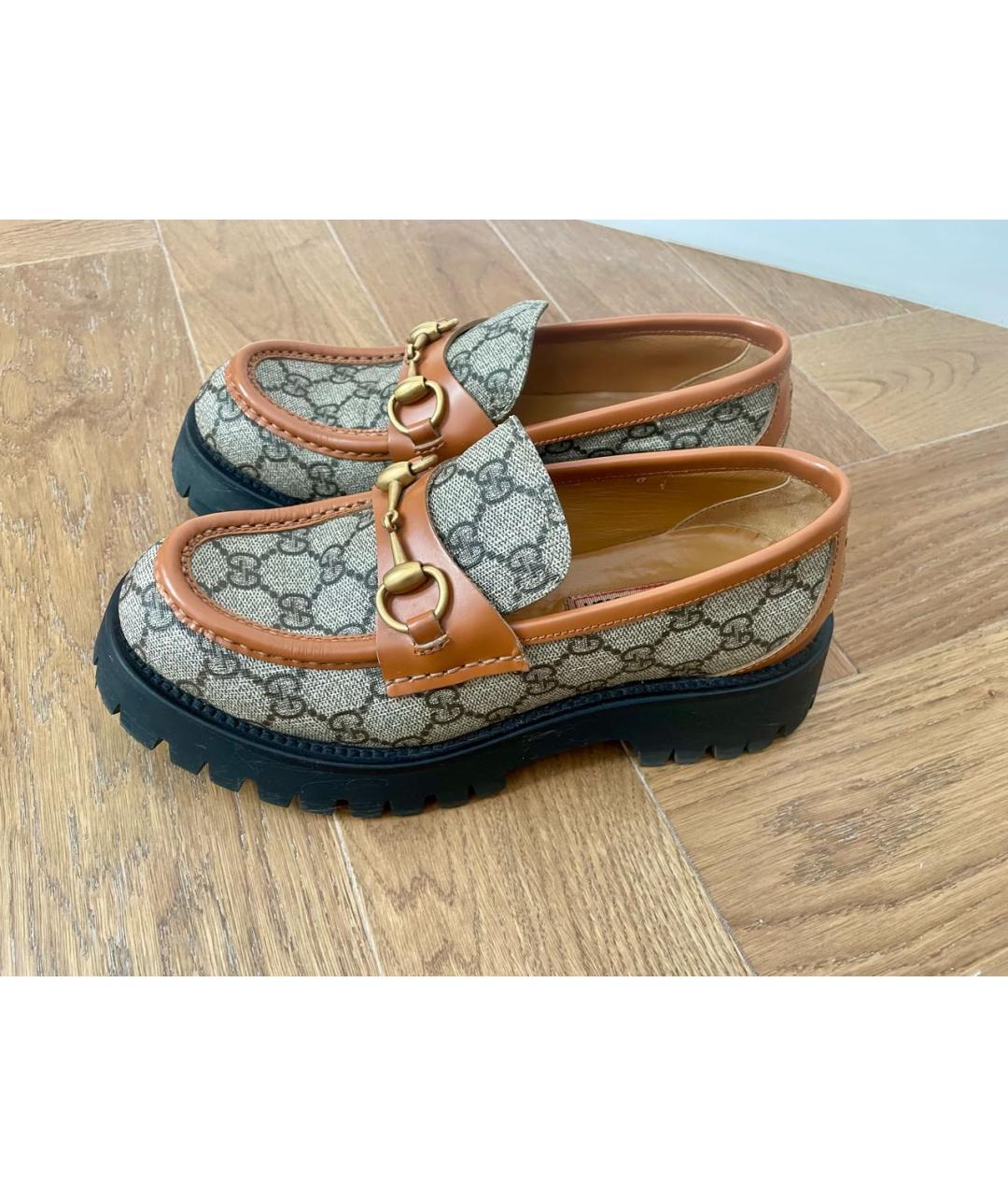 GUCCI Бежевые лоферы, фото 5