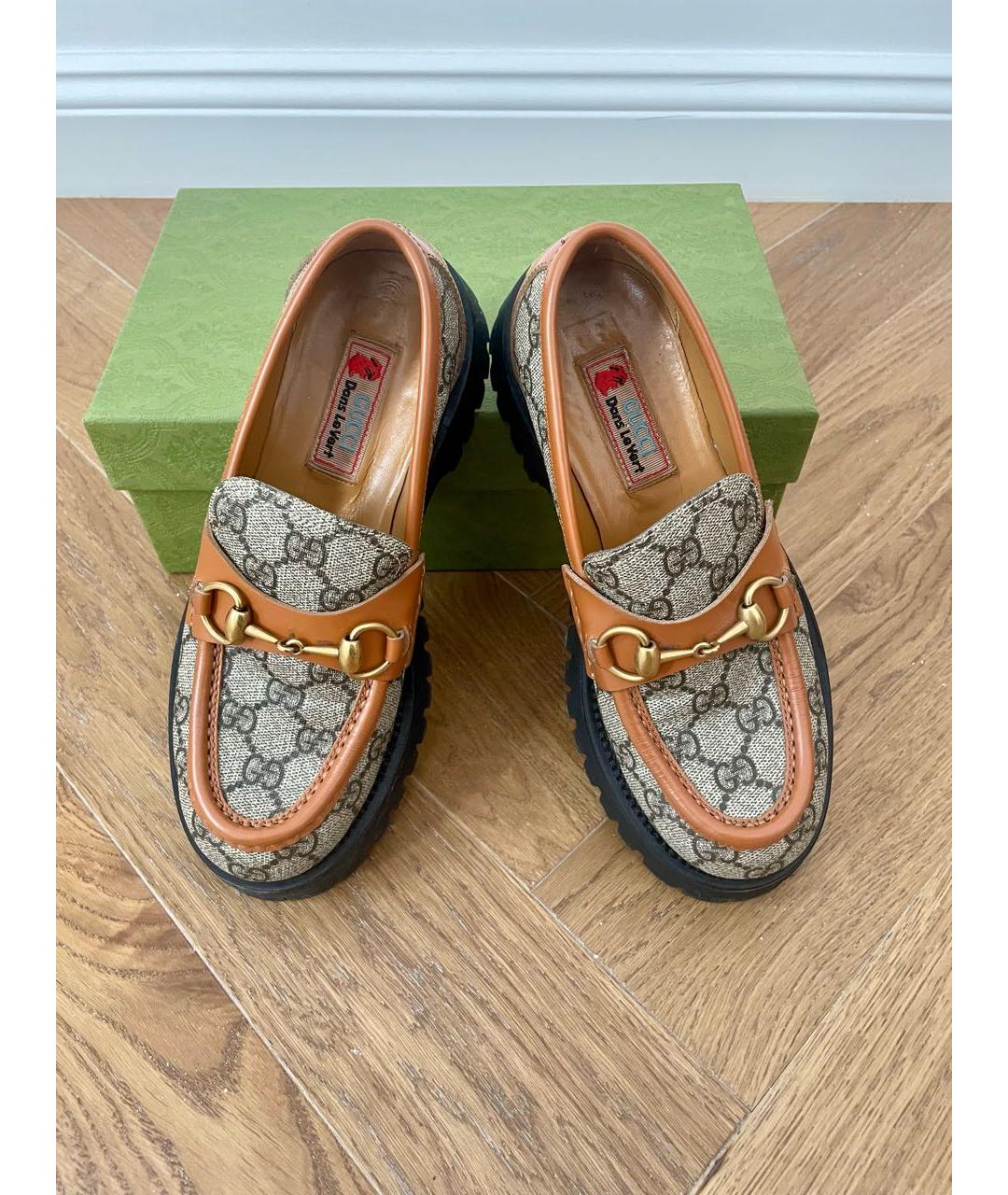 GUCCI Бежевые лоферы, фото 2