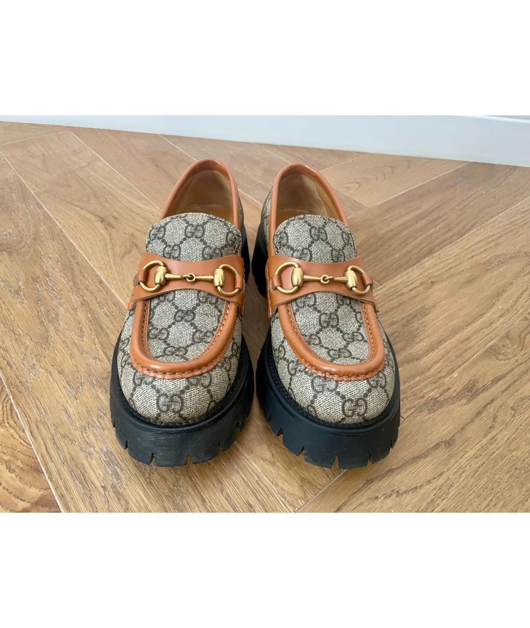 GUCCI Бежевые лоферы, фото 3