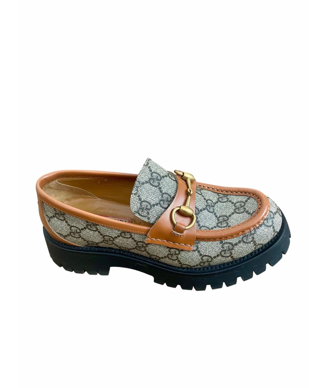 GUCCI Бежевые лоферы, фото 1