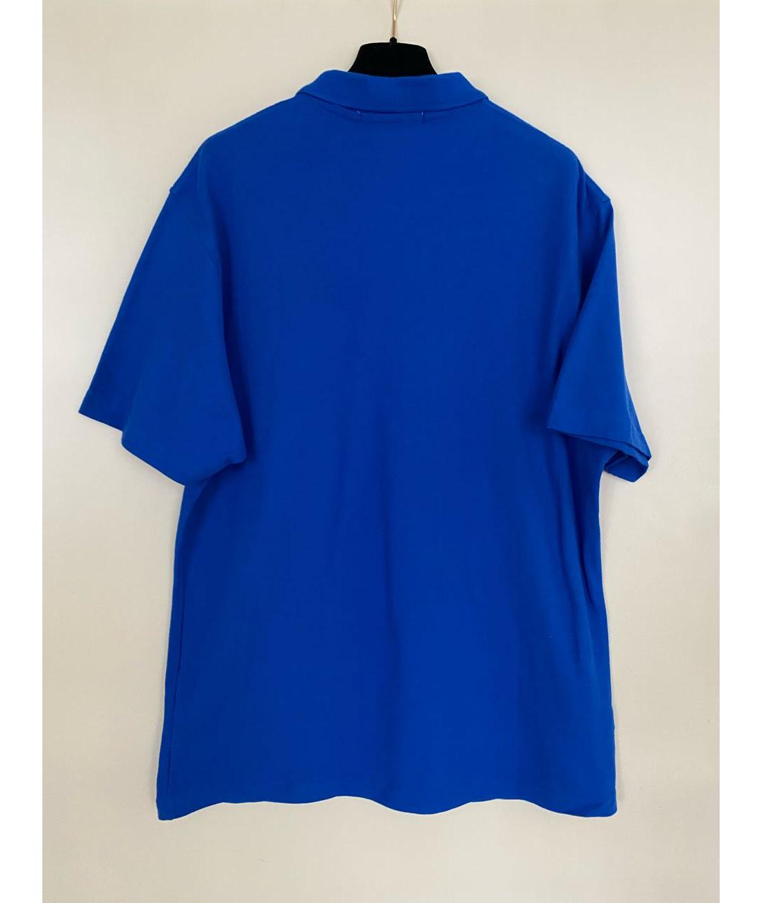 PIERRE BALMAIN Синее хлопковое поло с коротким рукавом, фото 8