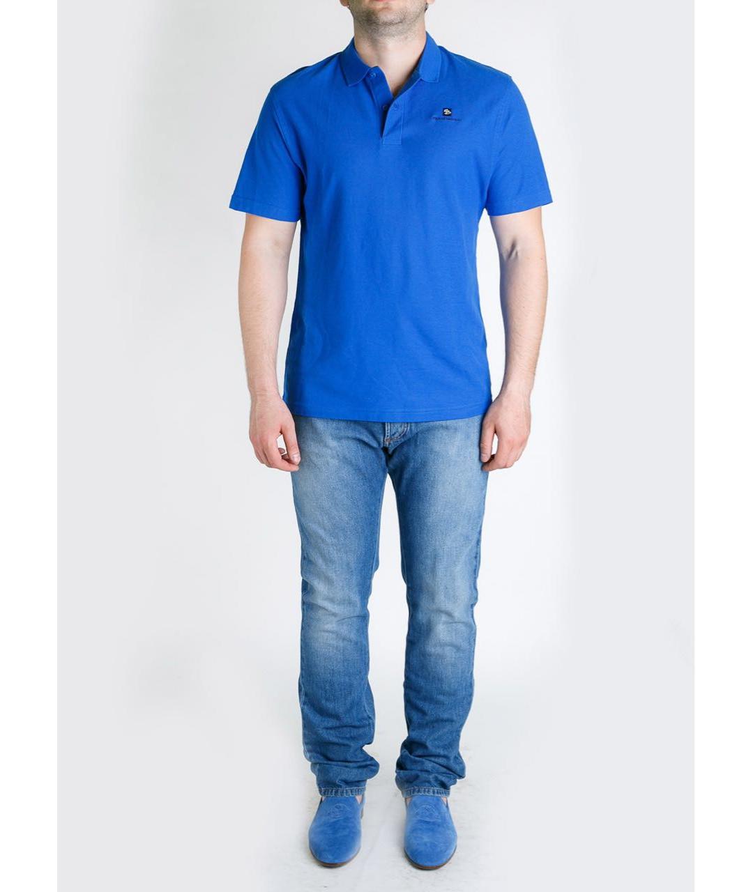 PIERRE BALMAIN Синее хлопковое поло с коротким рукавом, фото 4