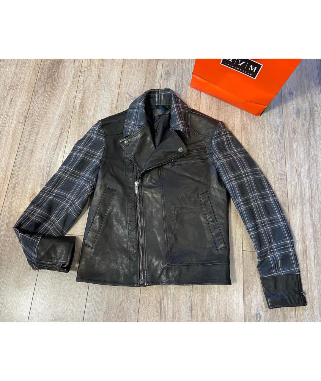 VERSACE Черная кожаная куртка, фото 9