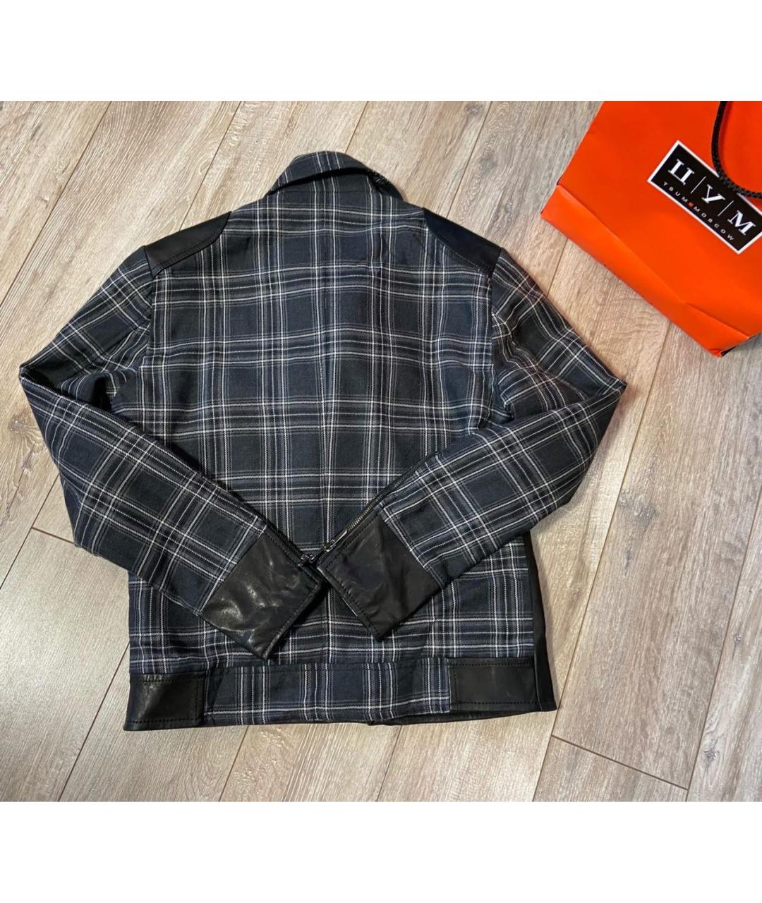 VERSACE Черная кожаная куртка, фото 2