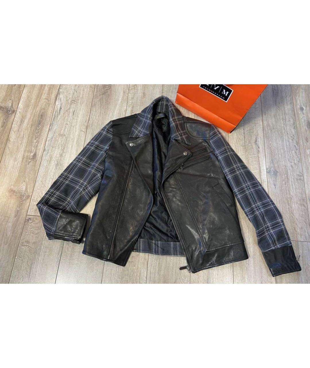 VERSACE Черная кожаная куртка, фото 4