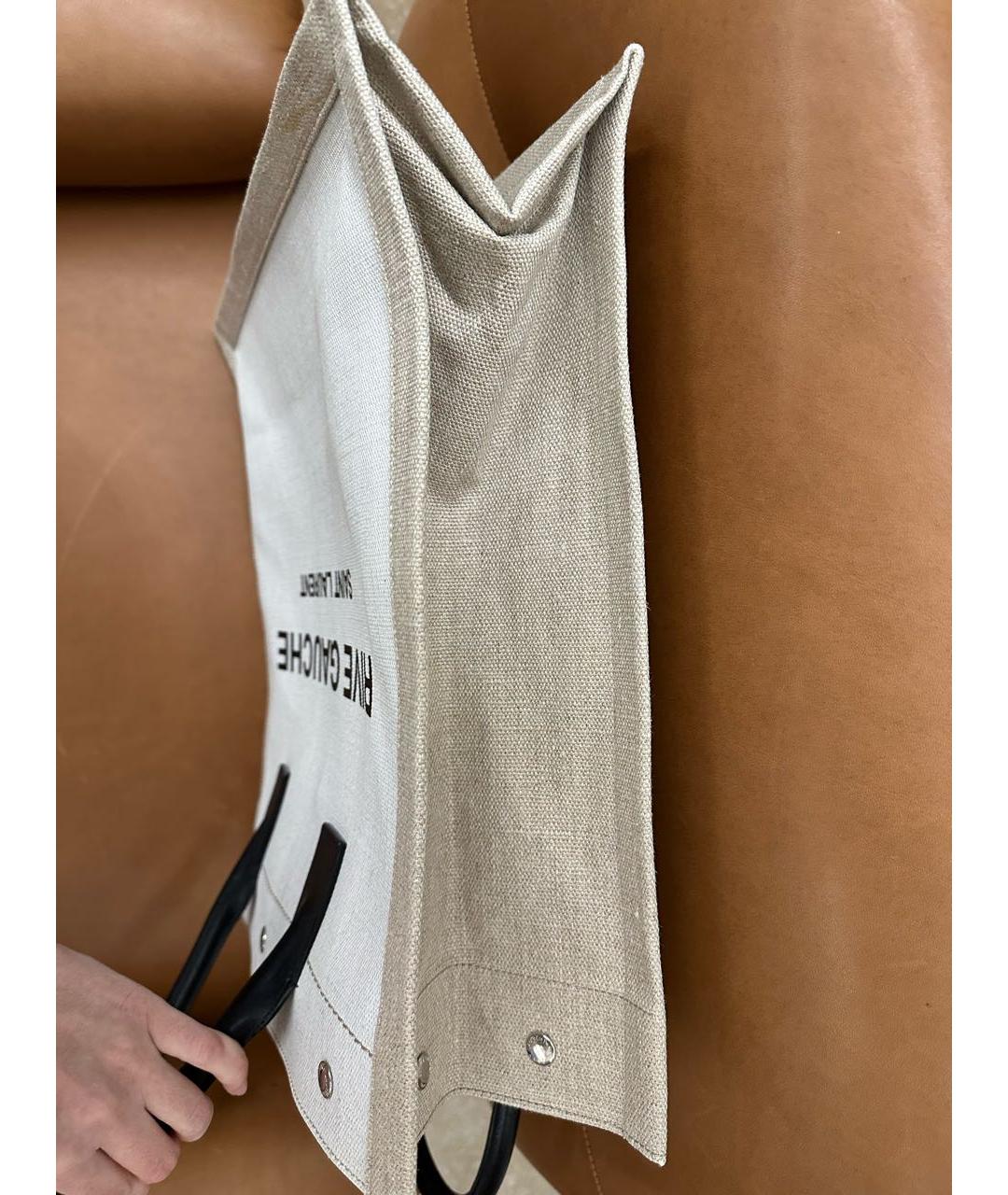 SAINT LAURENT Бежевая сумка тоут, фото 8