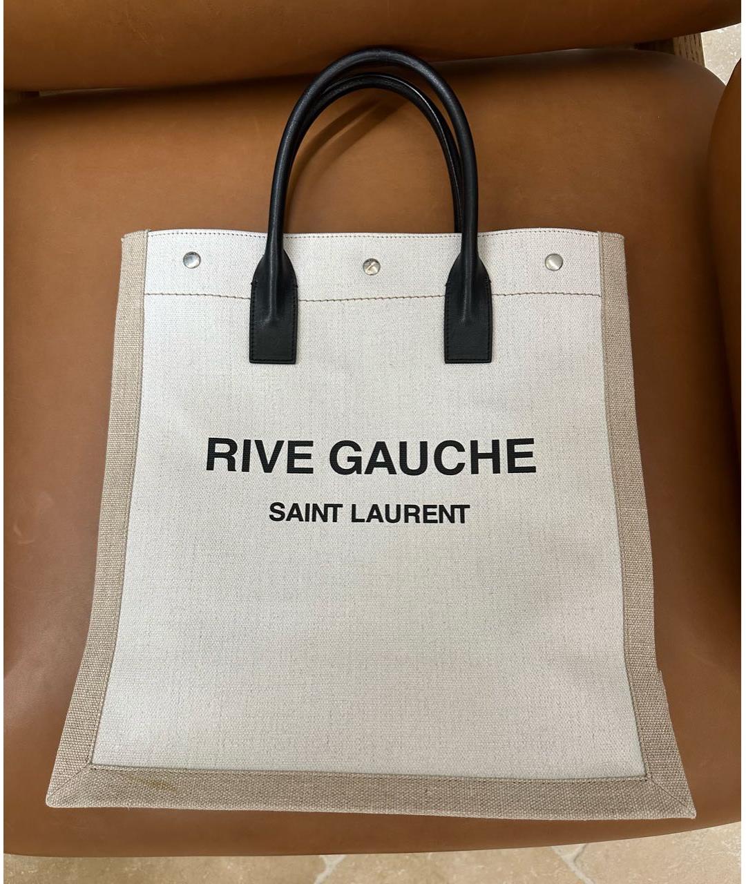 SAINT LAURENT Бежевая сумка тоут, фото 9