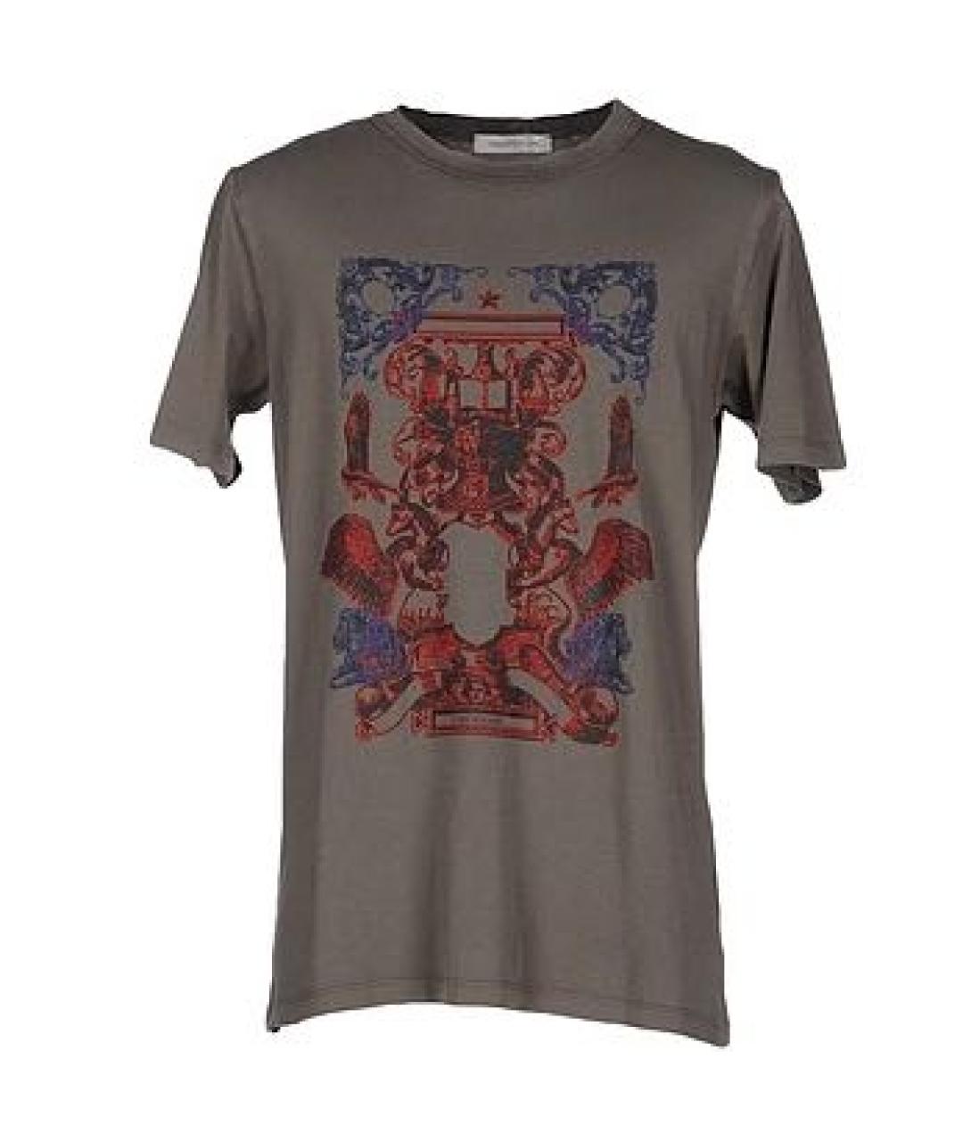 PIERRE BALMAIN Хаки хлопковая футболка, фото 9