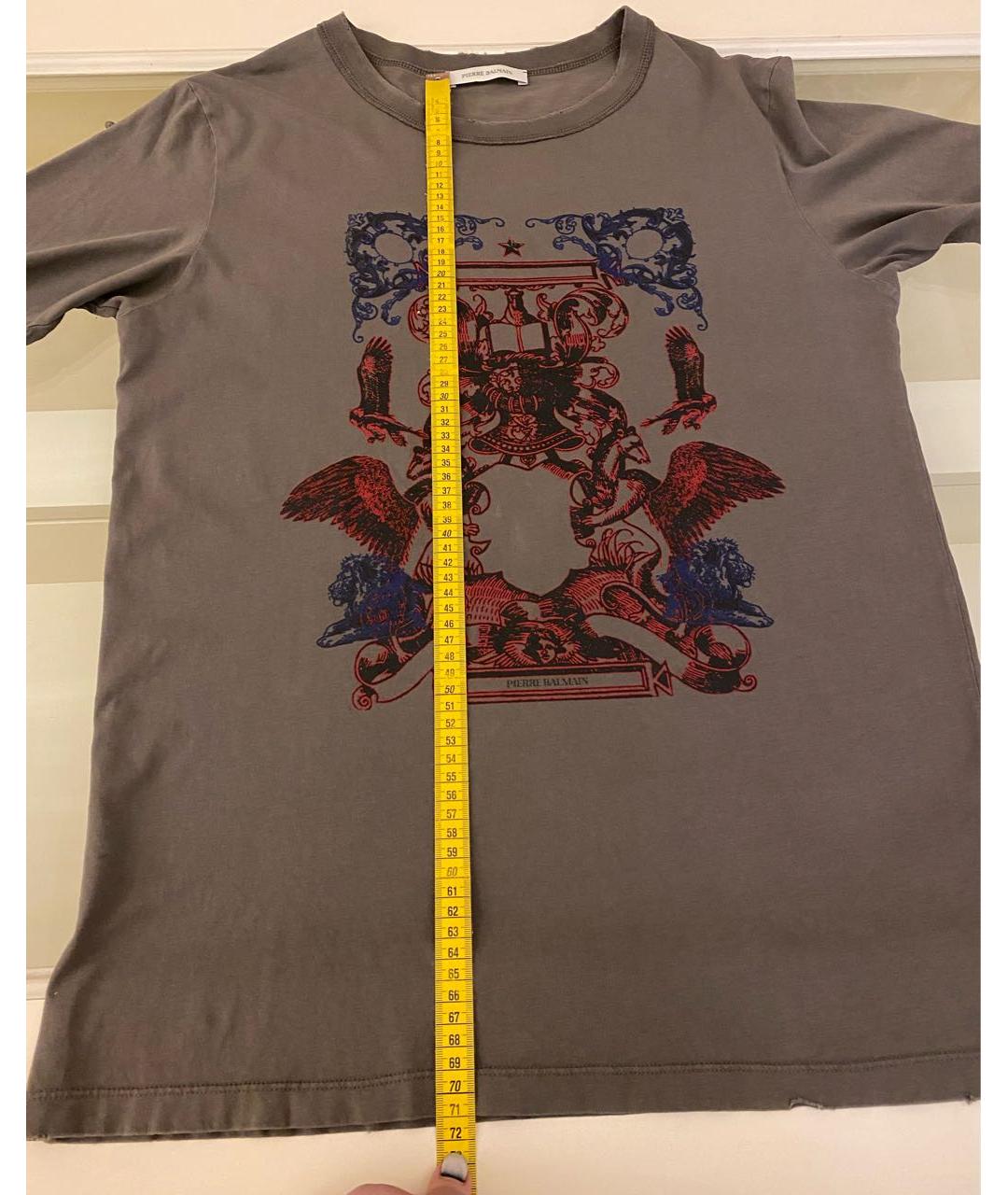 PIERRE BALMAIN Хаки хлопковая футболка, фото 8