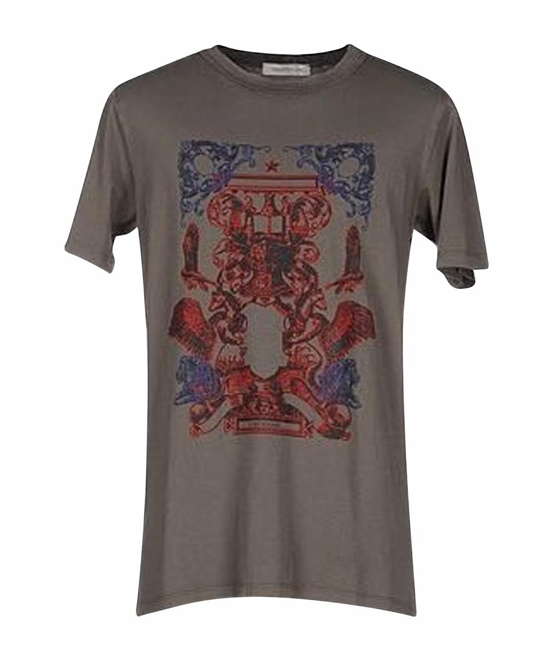 PIERRE BALMAIN Хаки хлопковая футболка, фото 1