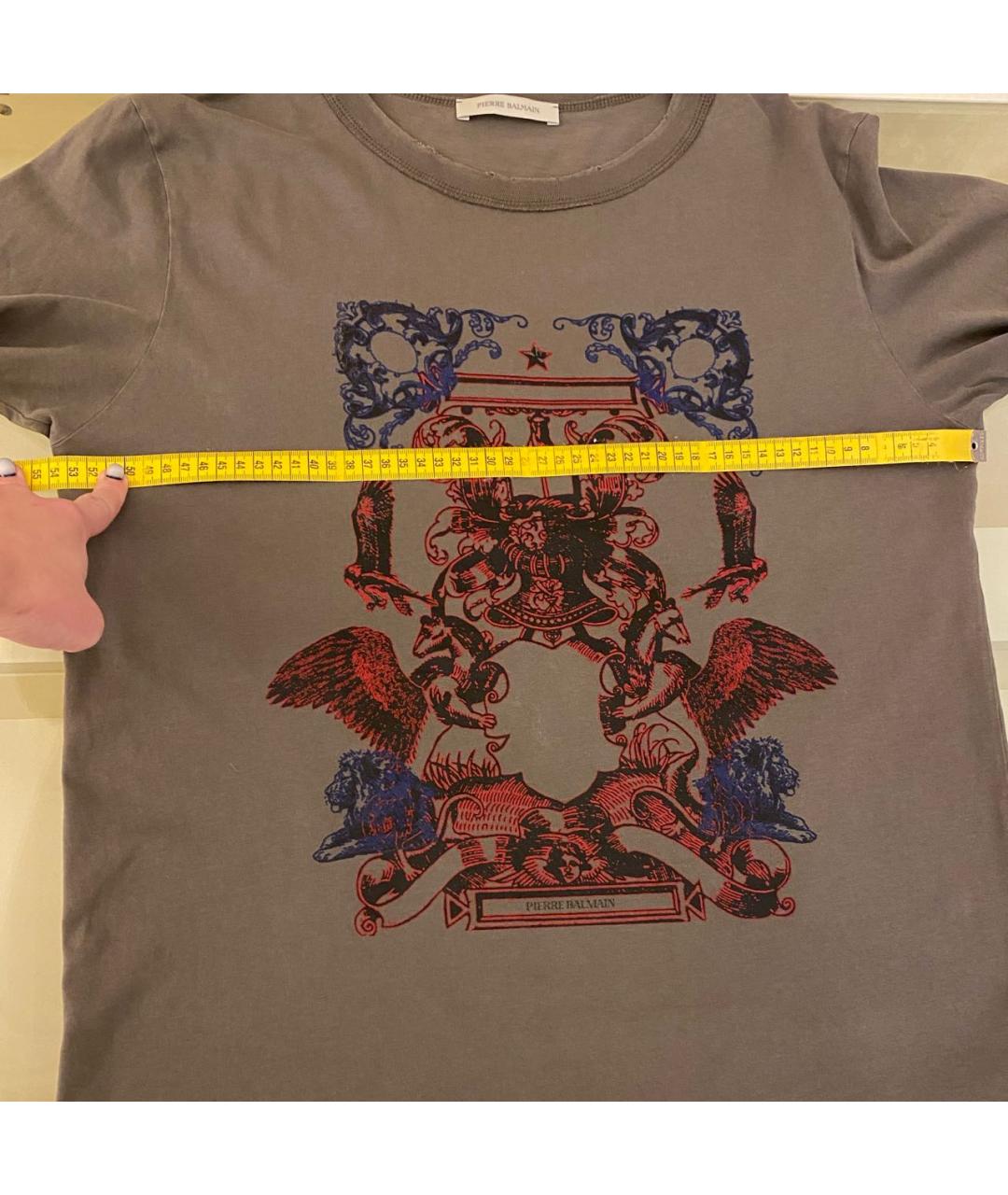 PIERRE BALMAIN Хаки хлопковая футболка, фото 7