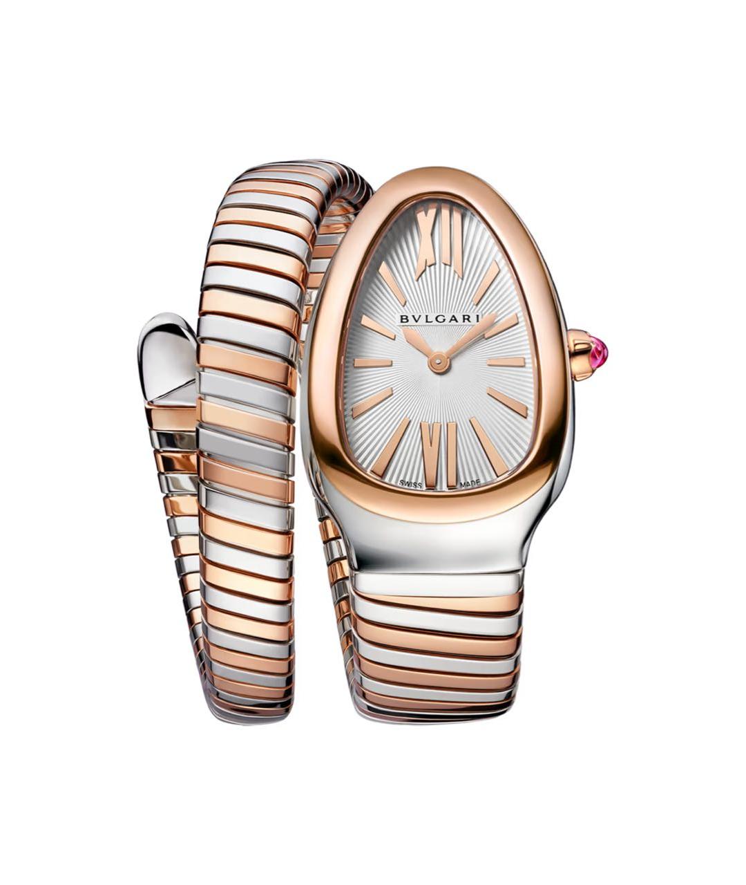 BVLGARI Бежевые часы из розового золота, фото 4