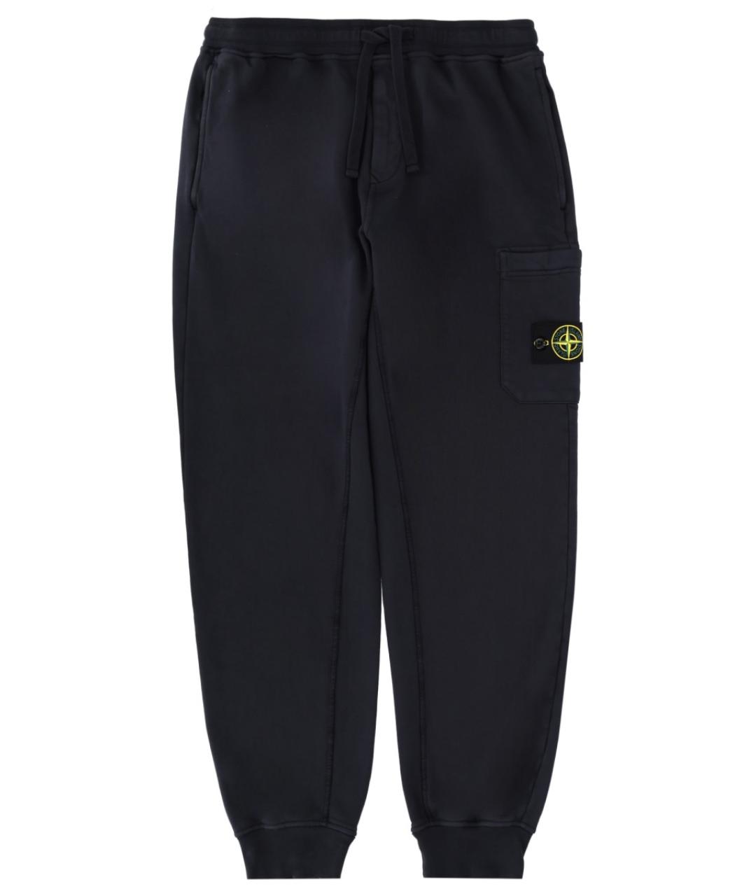 STONE ISLAND Темно-синие хлопковые повседневные брюки, фото 1