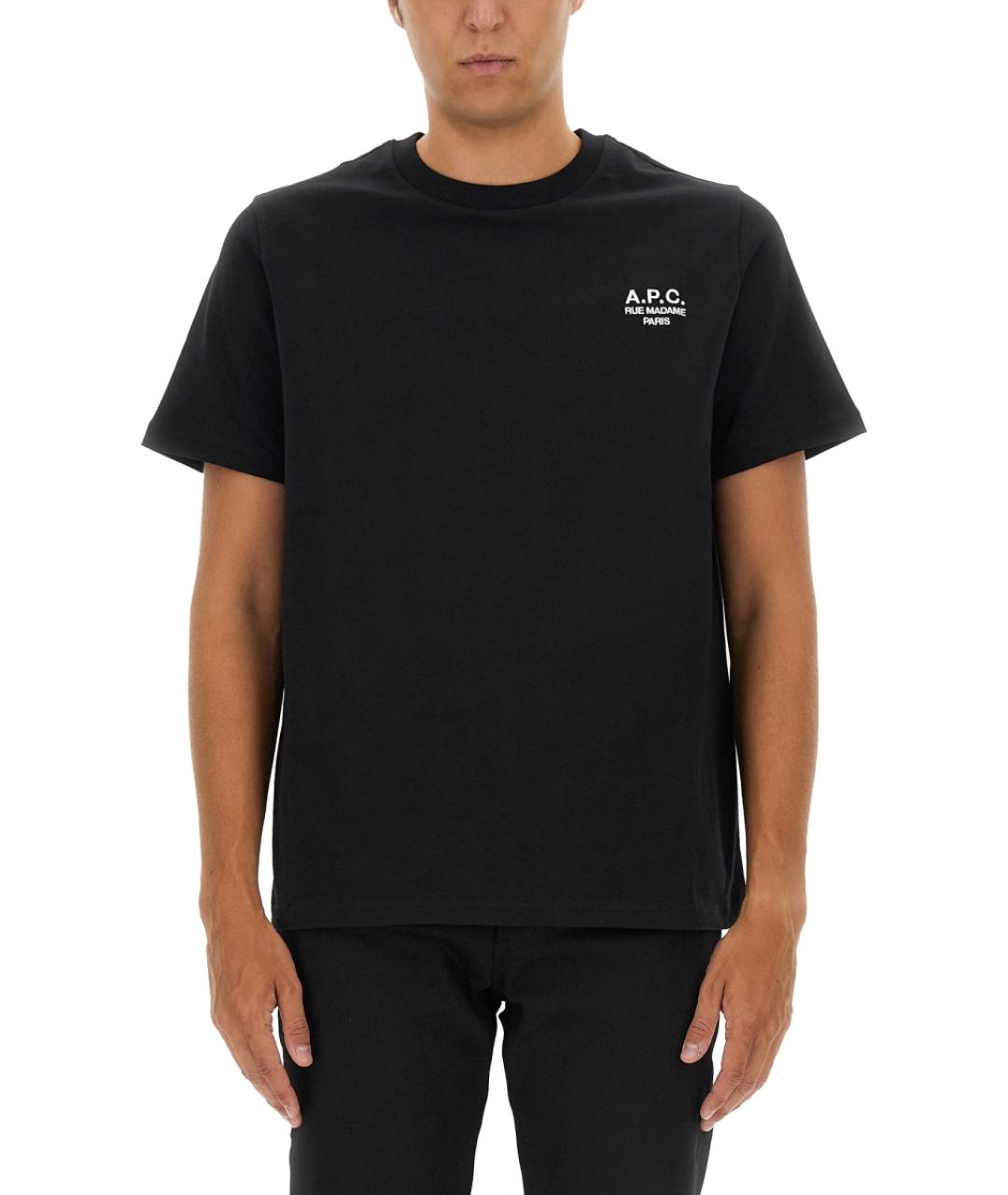 A.P.C. Черная хлопковая футболка, фото 5