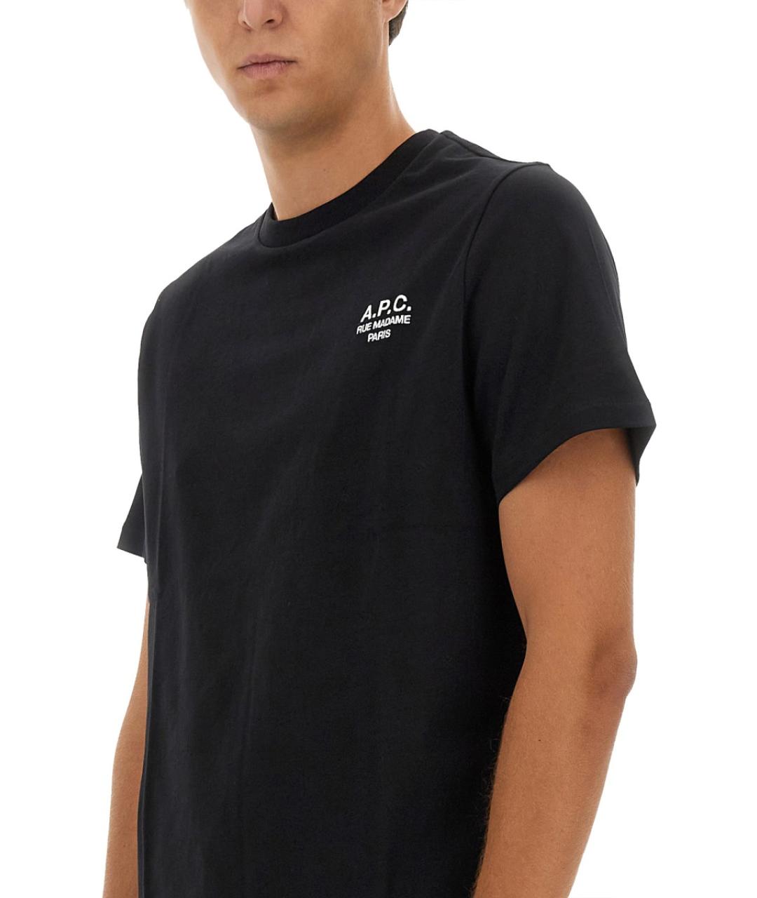 A.P.C. Черная хлопковая футболка, фото 4