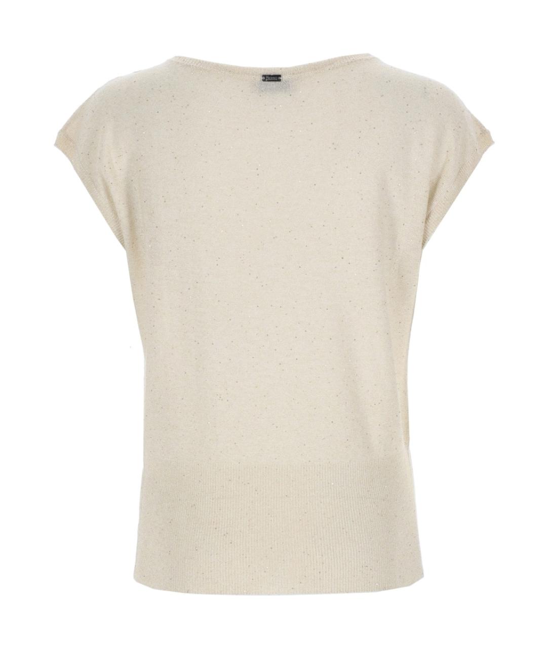 HERNO Бежевая футболка, фото 2