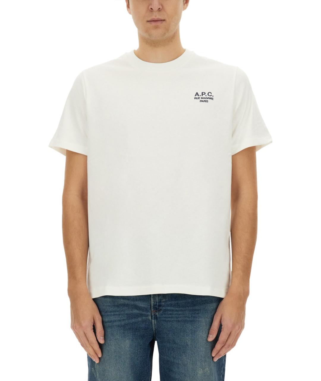A.P.C. Белая хлопковая футболка, фото 2