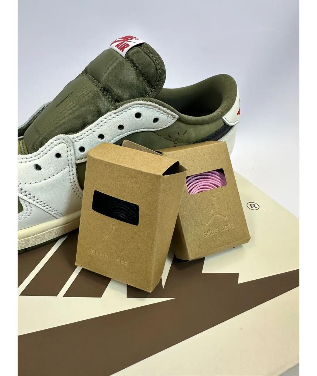 JORDAN Зеленые кожаные кроссовки, фото 5