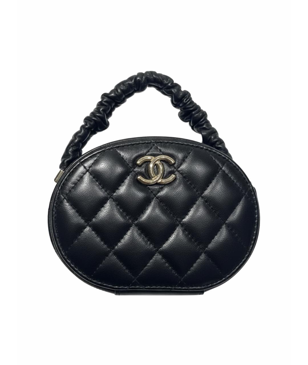 CHANEL Черная кожаная сумка с короткими ручками, фото 1