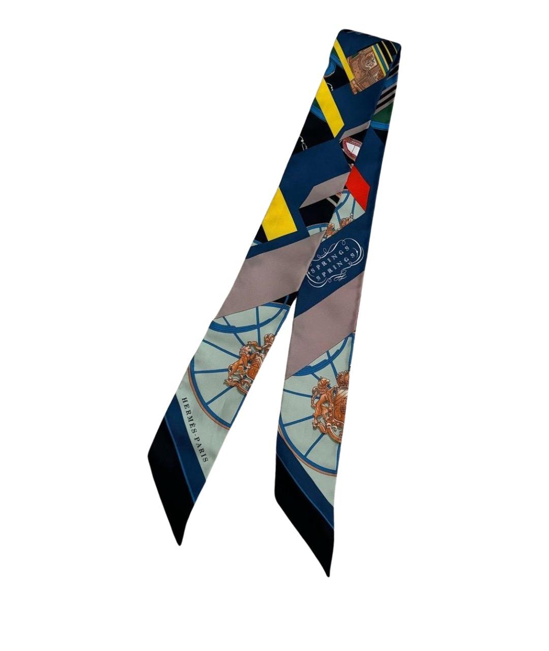 HERMES Мульти шелковый платок, фото 8