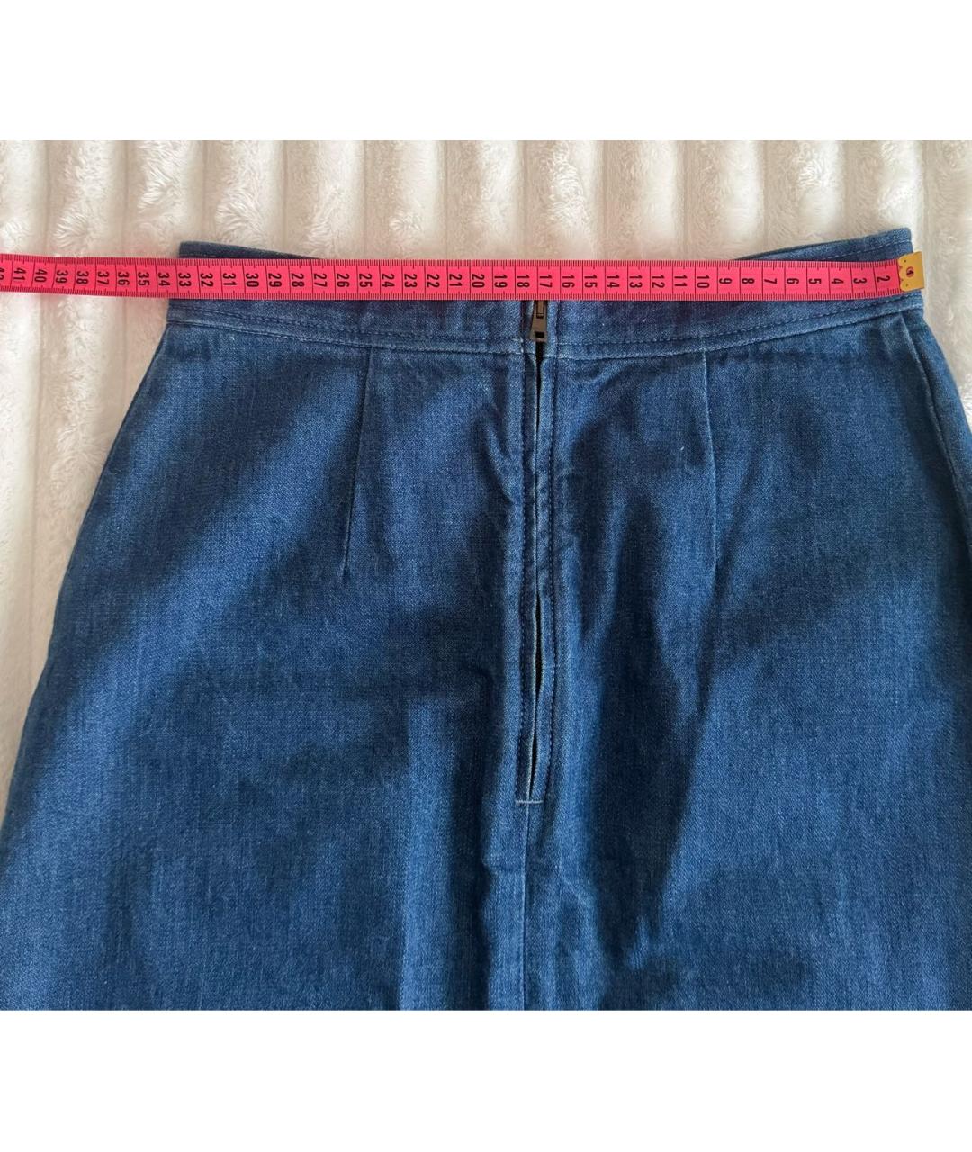GUCCI Синяя деним юбка миди, фото 6