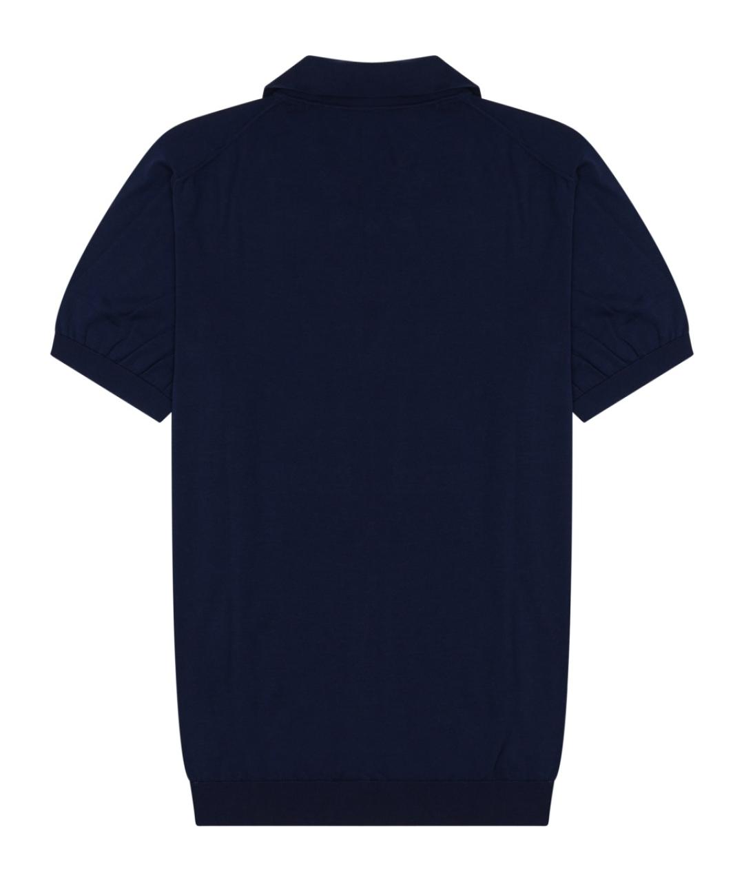 Drumohr Синее хлопковое поло с коротким рукавом, фото 2