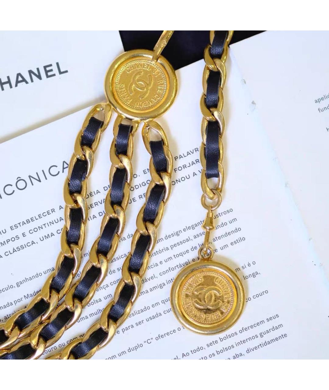 CHANEL Черный кожаный ремень, фото 4