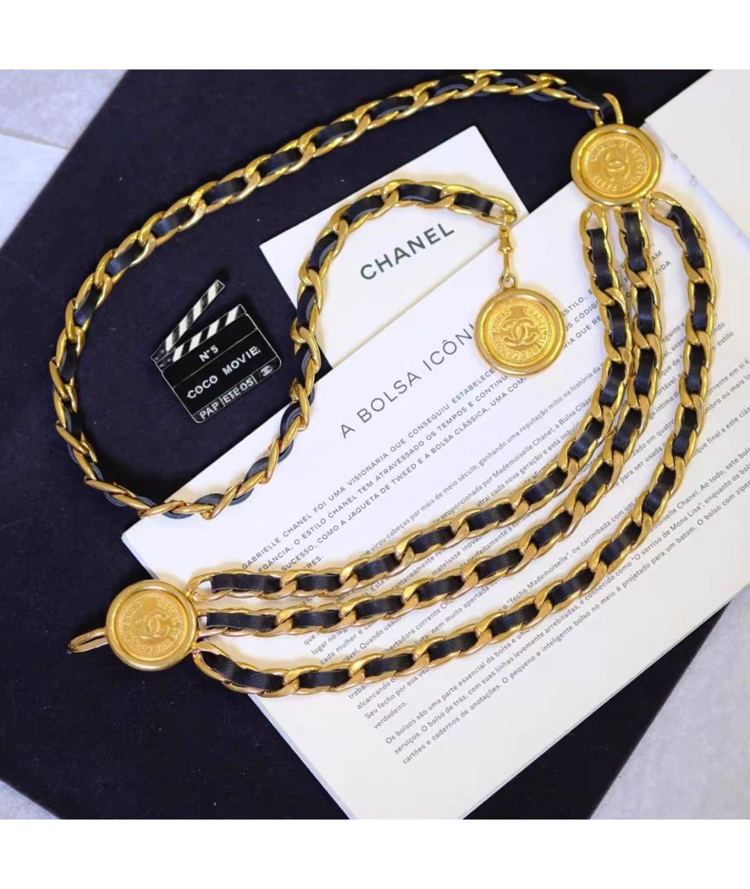 CHANEL Черный кожаный ремень, фото 3