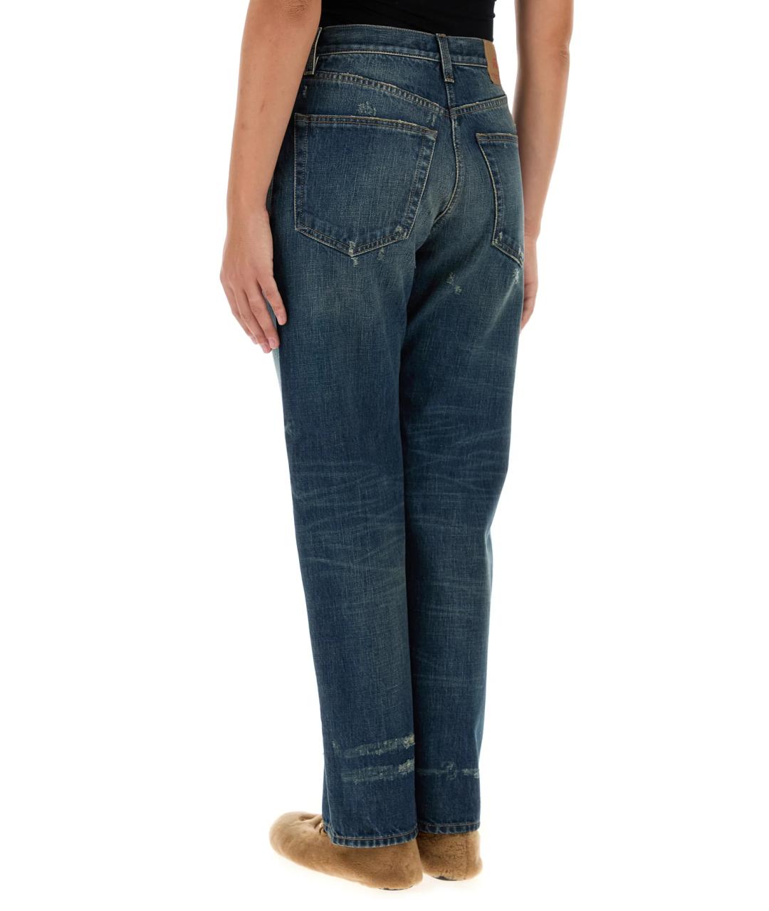 PRADA Синие хлопковые прямые джинсы, фото 4