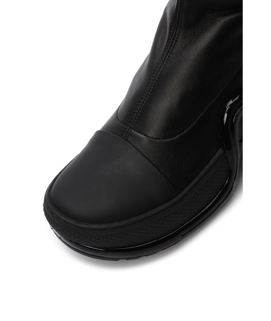LOUIS VUITTON Черные кожаные ботфорты, фото 8