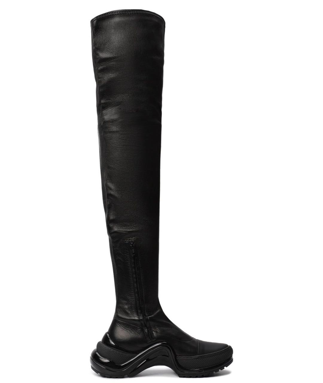 LOUIS VUITTON Черные кожаные ботфорты, фото 1