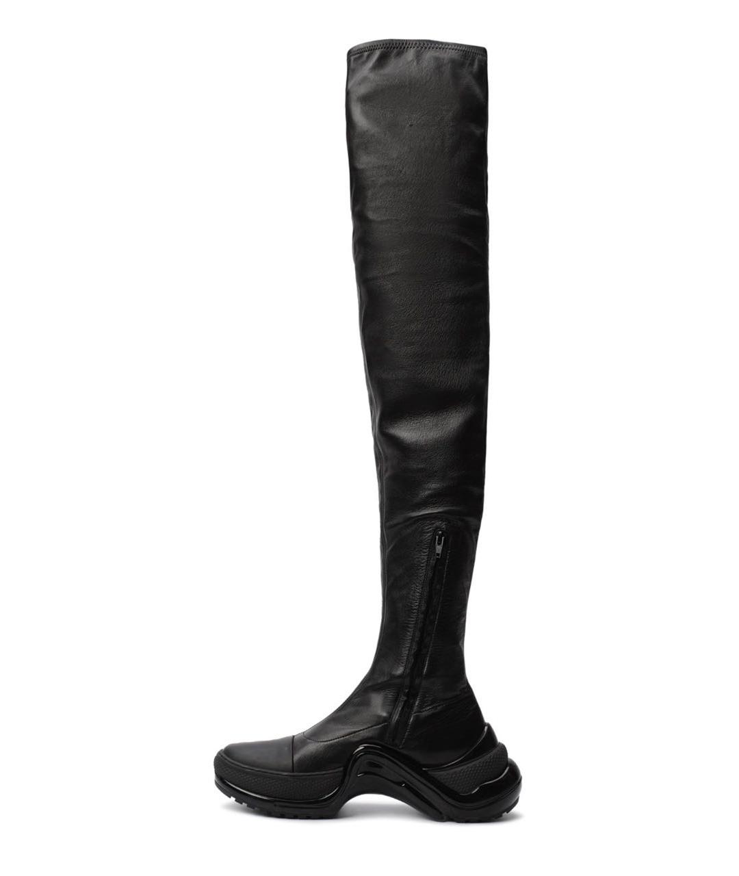 LOUIS VUITTON Черные кожаные ботфорты, фото 6