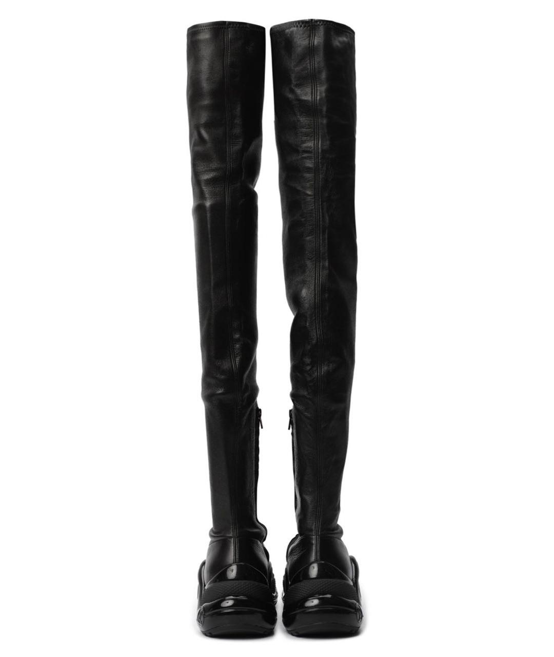 LOUIS VUITTON Черные кожаные ботфорты, фото 4