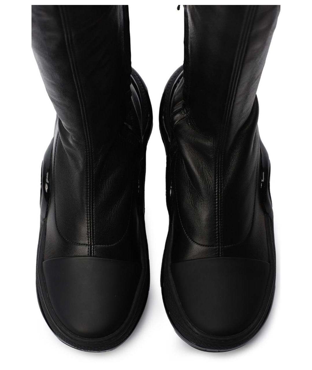 LOUIS VUITTON Черные кожаные ботфорты, фото 3