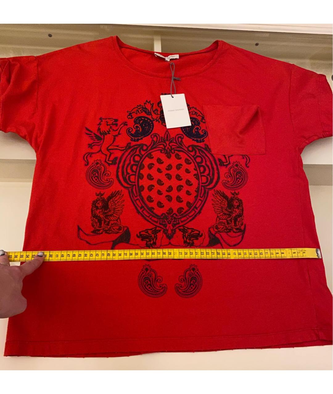 PIERRE BALMAIN Красная хлопковая футболка, фото 6