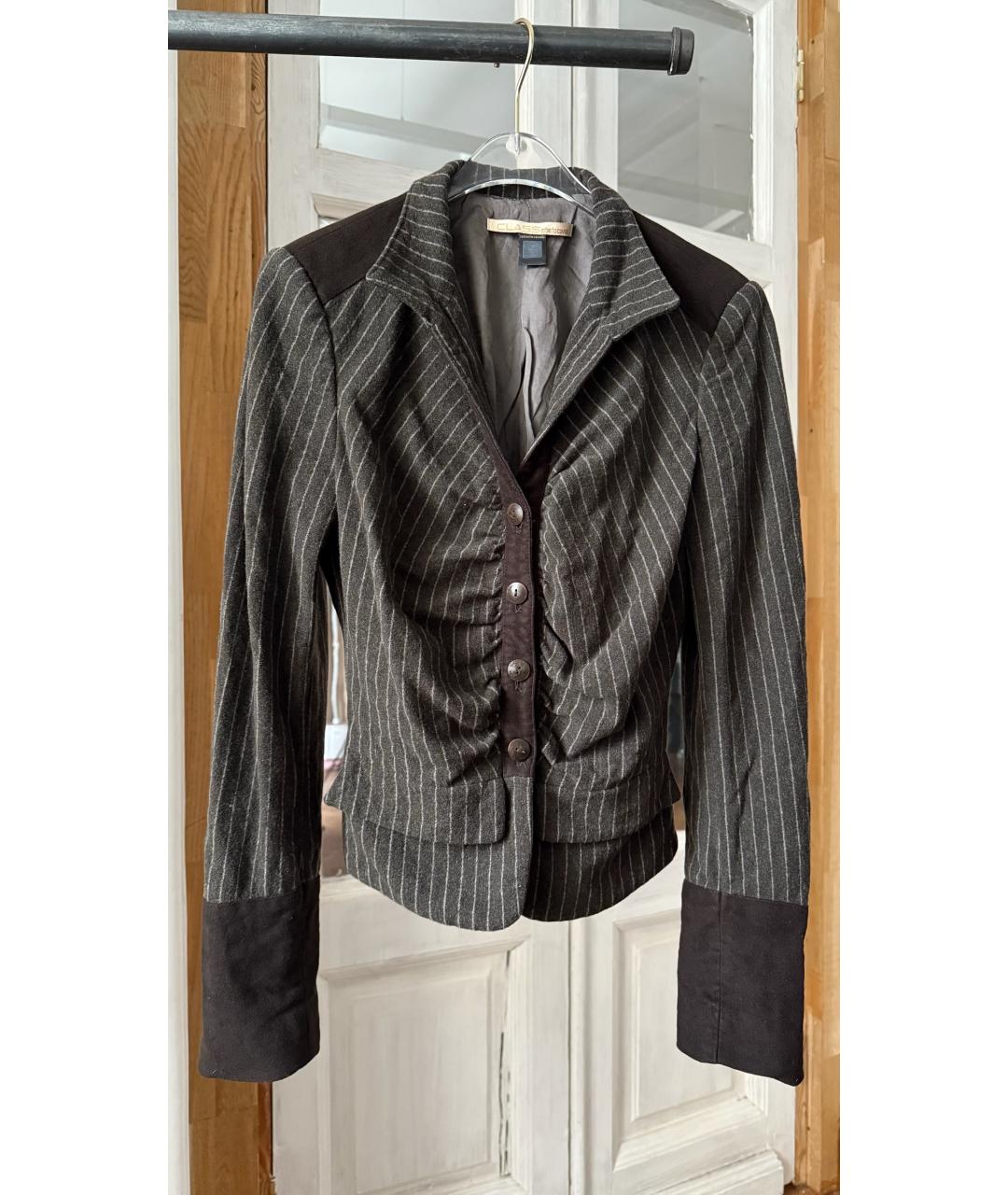 ROBERTO CAVALLI Серый шерстяной костюм с брюками, фото 6