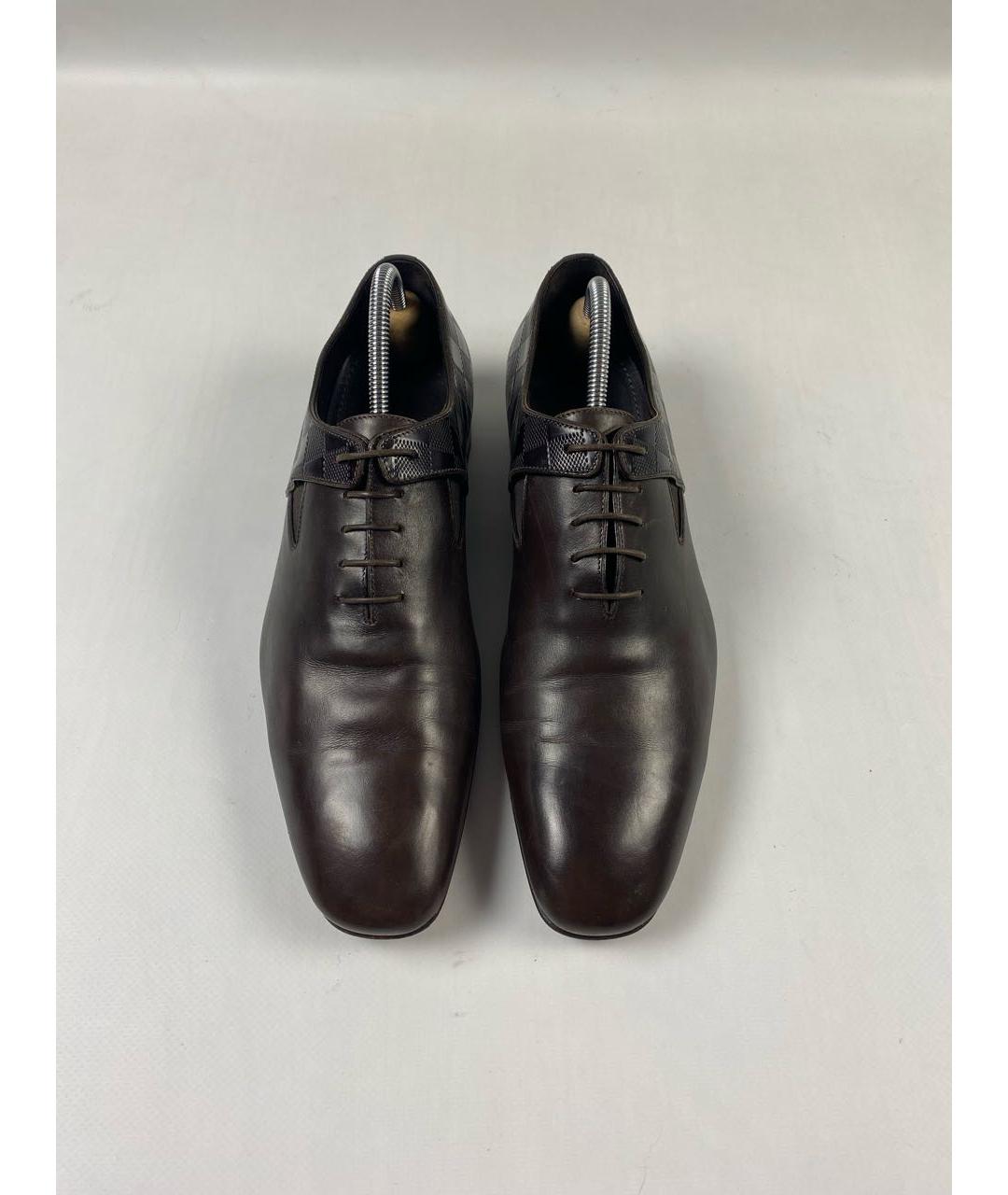 LOUIS VUITTON Коричневые кожаные туфли, фото 2