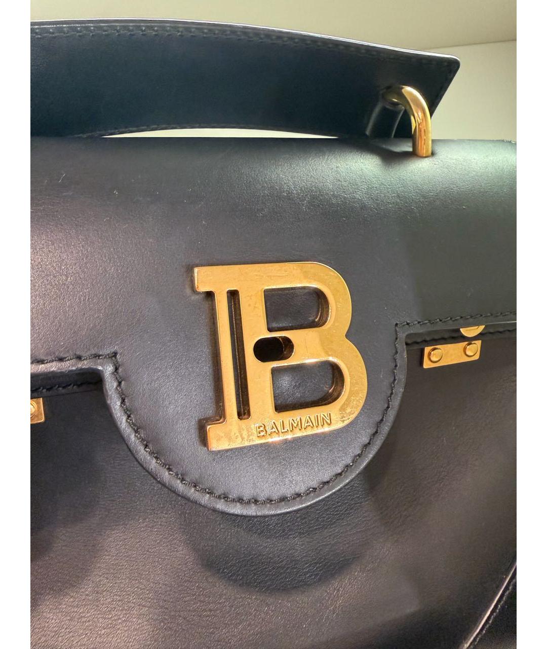 BALMAIN Черная кожаная сумка тоут, фото 5