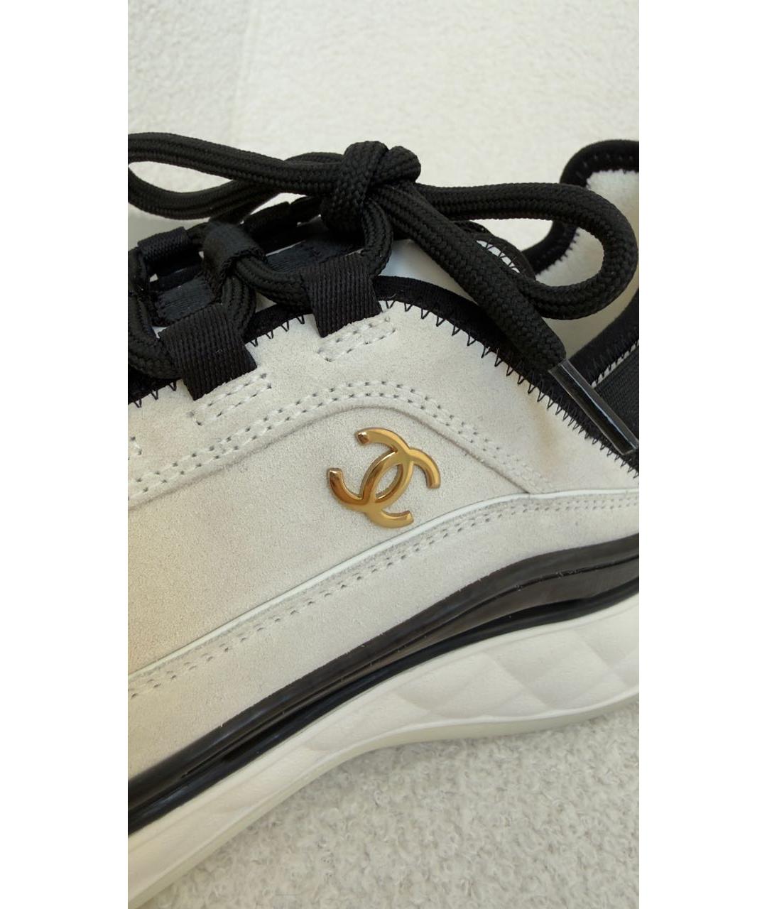 CHANEL Серые замшевые кроссовки, фото 6