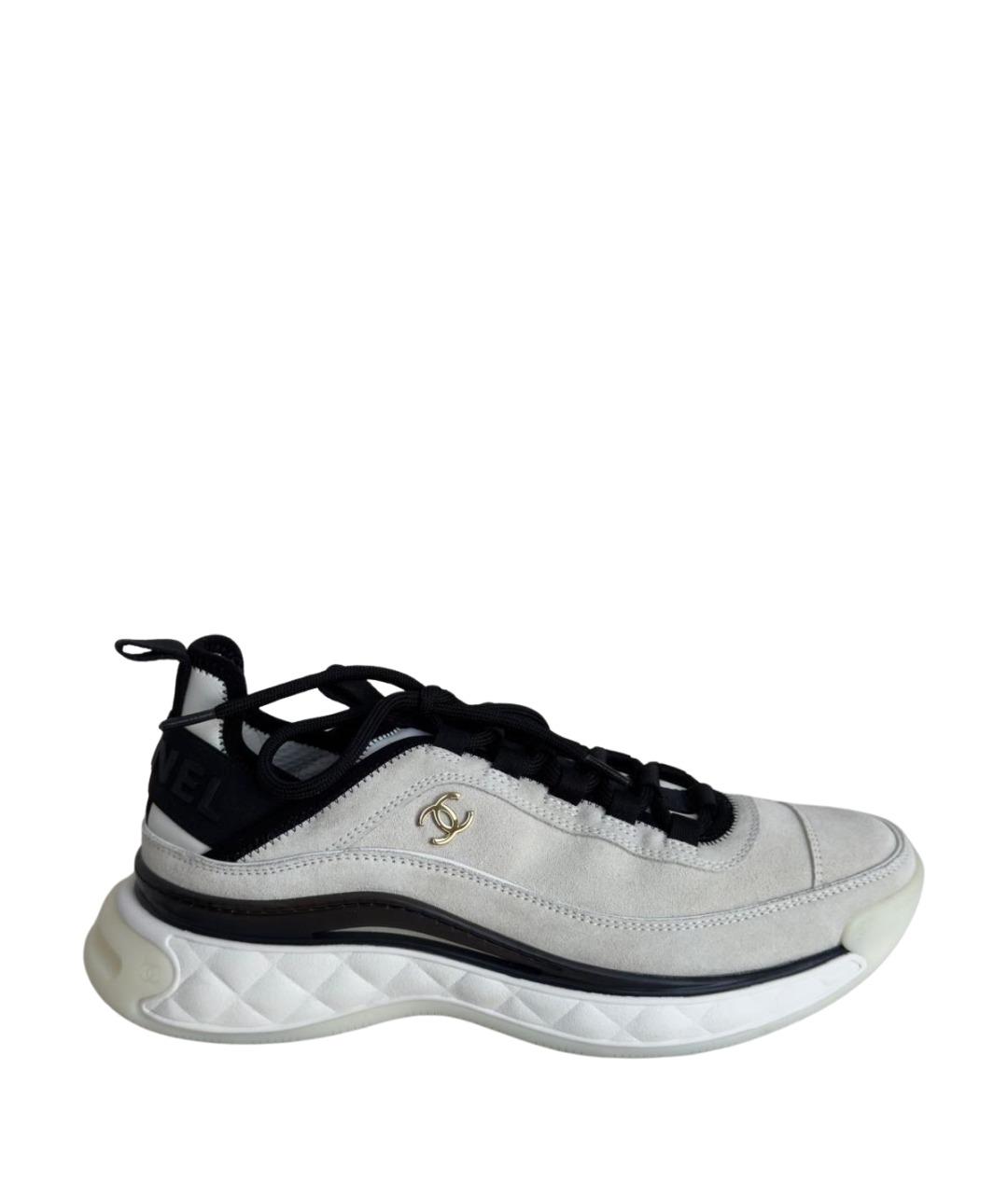 CHANEL Серые замшевые кроссовки, фото 1