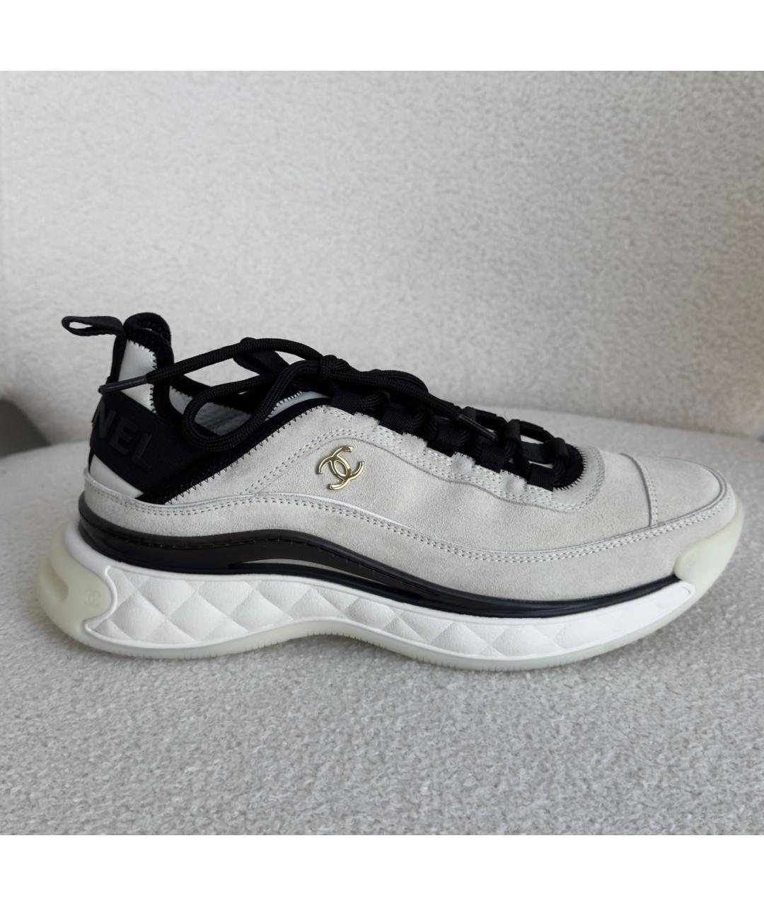 CHANEL Серые замшевые кроссовки, фото 8