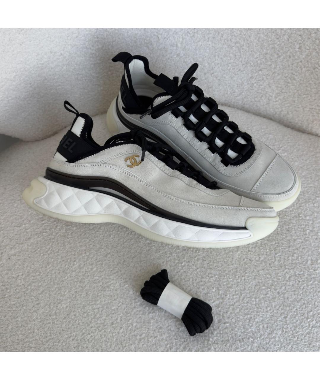 CHANEL Серые замшевые кроссовки, фото 7