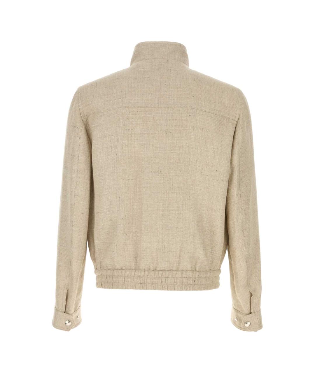 BRUNELLO CUCINELLI Бежевая шелковая куртка, фото 2