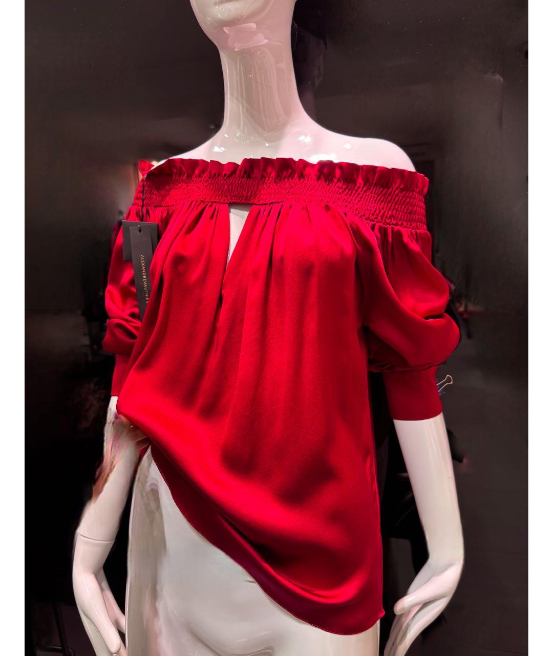 ALEXANDRE VAUTHIER Бордовая шелковая блузы, фото 4